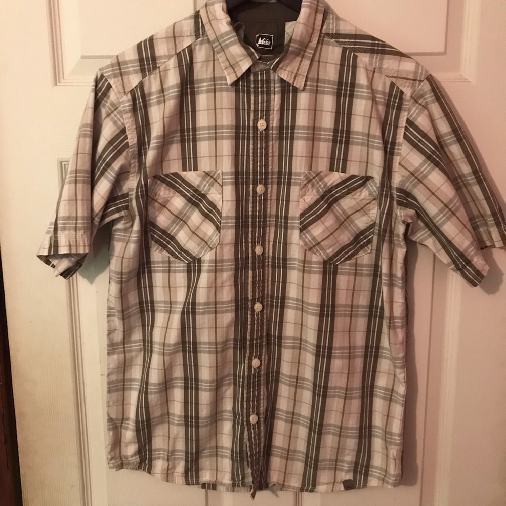 REI Plaid Pattern Outdoors Button Shirt Mens Small S